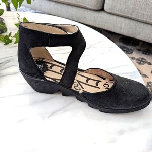 Fly London ankle strap wedges